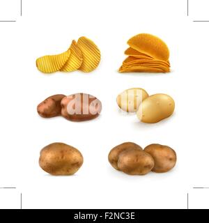 Patate set di vettore Illustrazione Vettoriale