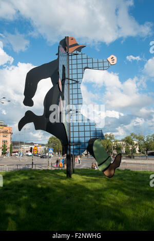 Signor Walker scultura moderna a giunzione Tegelbacken Stoccolma Svezia Foto Stock