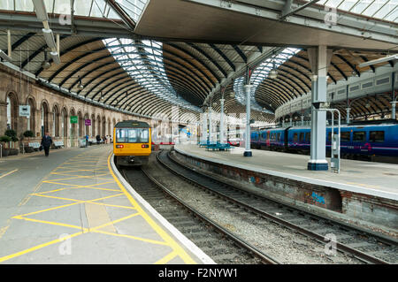 Newcastle stazione ferroviaria, Newcastle upon Tyne, Tyne and Wear, England, Regno Unito Foto Stock