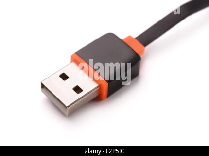 Spina USB isolato su bianco Foto Stock
