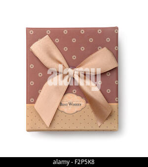 Vista superiore della confezione regalo isolato su bianco Foto Stock
