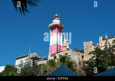 Jaffa luce, faro, città vecchia, Tel Aviv Yafo, Israele Foto Stock