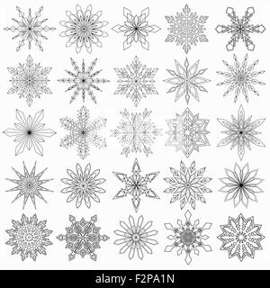 Fiocchi di neve di vettore impostare isolato Illustrazione Vettoriale