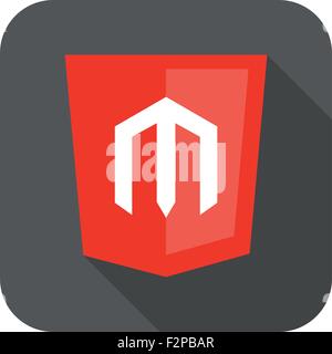 Vettore di sviluppo web shield segno - php quadro segno. icona isolato su bianco Illustrazione Vettoriale