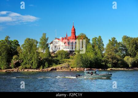 La Finlandia. Stile Jugend villa risalente al 1898 sull'isola di Klippan in Sud Porto, Helsinki, case Ristorante Saaristo Foto Stock