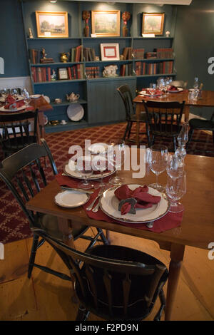 Sala da pranzo presso il coniglio Hill Inn in basso a Waterford, Vermont, USA Foto Stock