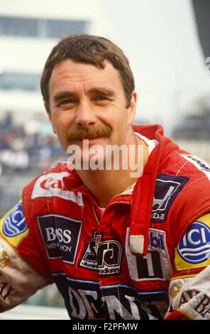 Nigel Mansell Williams Honda pilota di Formula 1 1987 Foto Stock