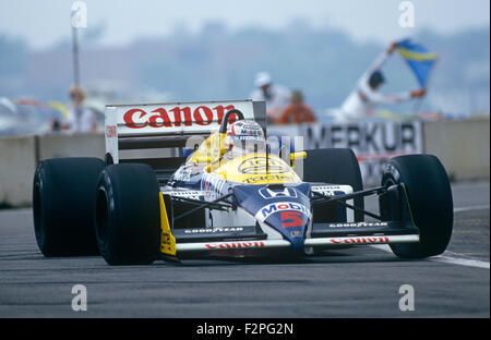 Nigel Mansell nella sua Williams Honda 1987 Foto Stock