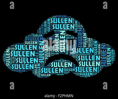 Sullen parola indicante Bad temperato e Wordclouds Foto Stock