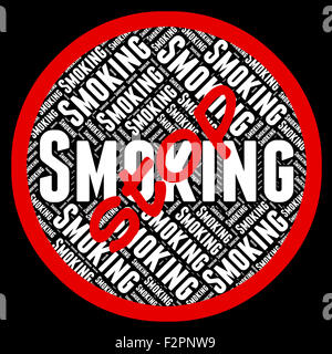 Smettere di fumare significato segno di avvertimento e di fumo Foto Stock