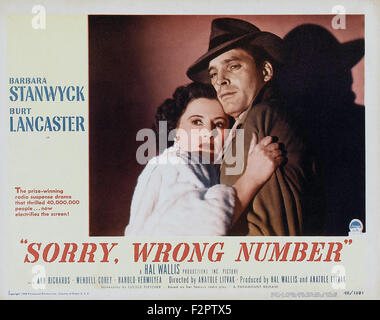 Siamo spiacenti, numero sbagliato - poster del filmato Foto Stock