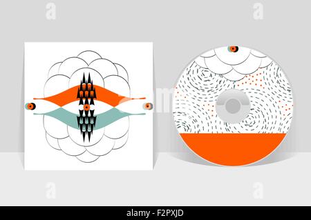 Copertina CD modello di disegno. Astratto modello lineare graphics Illustrazione Vettoriale