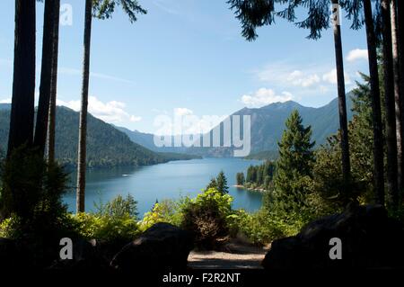 Cushman lago è circondato da montagne olimpiche vicino Hoodsport, WA., Mason County, STATI UNITI D'AMERICA Foto Stock