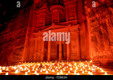 Petra di notte Foto Stock