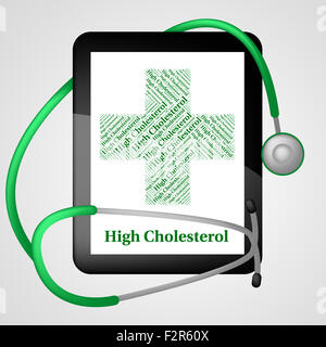 Colesterolo alto indicando una scarsa salute e malati Foto Stock