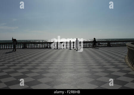 Mascagni terrazza di fronte al mare, Livorno Toscana, Italia Foto Stock