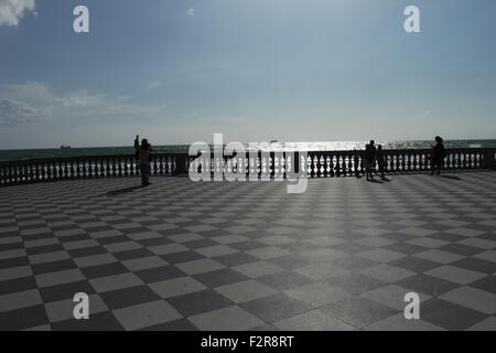 Mascagni terrazza di fronte al mare, Livorno Toscana, Italia Foto Stock