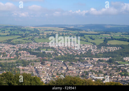 Una vista di Otley dal Chevin, West Yorkshire, Inghilterra, Regno Unito Foto Stock