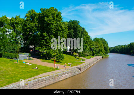 Aurajoki, Aura argini fluviali, Turku, Finlandia Foto Stock