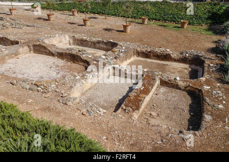 Resti romani di pesce la fabbrica per la produzione di Garum, Fuengirola, Andalusia, Spagna. Foto Stock