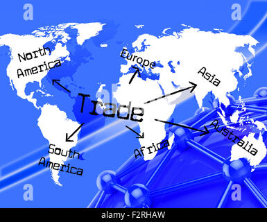 Il commercio mondiale significato pianeta commerciale e messa a terra Foto Stock