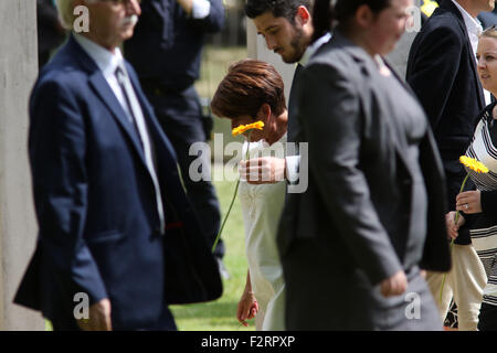 Londra, UK, 7 Luglio 2015: vista generale al 7/7 attentati di Londra evento commemorativo a Hyde Park 7/7 memorial a Londra Foto Stock