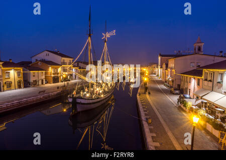 Museo della Marina barche storiche Cesenatico Italia Foto Stock