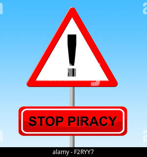 Stop alla pirateria che rappresentano la licenza di avvertimento e il controllo Foto Stock