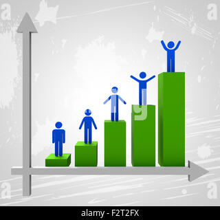 Aumentando il grafico che rappresenta il profitto Infograph e grafica Foto Stock