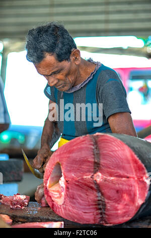 Mercato ittico del tonno a Galle, Sri Lanka Foto Stock