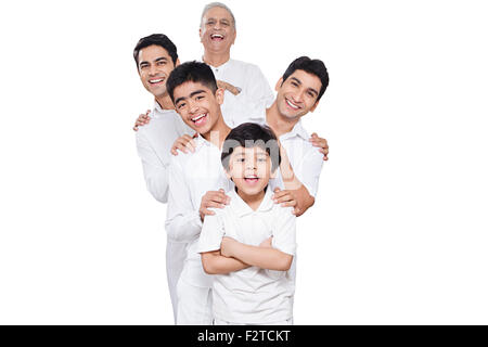 Gruppo indiano famiglia i genitori la vita span serie Foto Stock