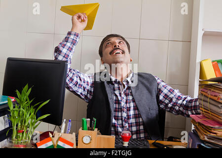 1 Uomo indiano dipendente del governo office di lavoro Foto Stock