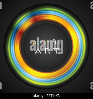 Colorato cerchio incandescente concetto logo. Il design del vettore Illustrazione Vettoriale