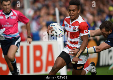 Gloucester, Regno Unito. 23 Sep, 2015. Kotaro Matsushima (JPN) Rugby : 2015 Coppa del Mondo di Rugby Pool B match tra Scozia e il Giappone al Kingsholm Stadium di Gloucester, in Inghilterra . © ESTREMO ORIENTE PREMERE/AFLO/Alamy Live News Foto Stock