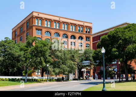 Dallas Texas School Book Depository USA in Dealey Plaza Foto Stock