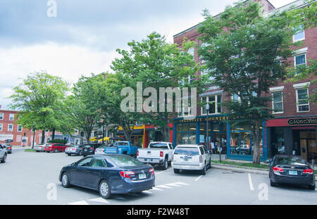 Keene New Hampshire NH Centro città Centro chiamato verde piazza centrale in villaggio Foto Stock