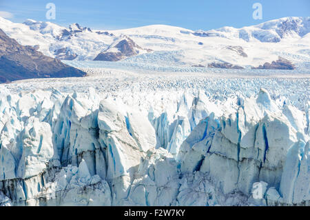 Vista laterale del ghiacciaio Perito Moreno, Patagonia, Argentina Foto Stock