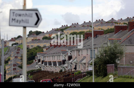 Swansea Regno Unito. Giovedì 24 Settembre 2015 La Townhill Mayhill e aree di Swansea in Galles del Sud dove i residenti locali hanno sentito un rumore che assomiglia a una guerra o una sirena di fabbrica. Il Consiglio locale è stato il tentativo di individuare la posizione esatta. Giovedì 24 Settembre 2015 Credit: D Legakis/Alamy Live News Foto Stock