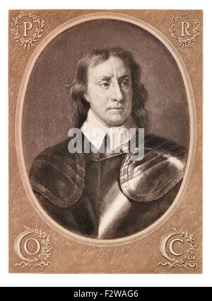 Oliver Cromwell 25 Aprile 1599 3 settembre 1658 militare inglese leader politico signore Protector Commonwealth Inghilterra, Scozia, Irlanda. Foto Stock