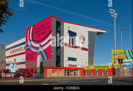 Kingsholm, una Coppa del Mondo di Rugby 2015 stadio host Foto Stock