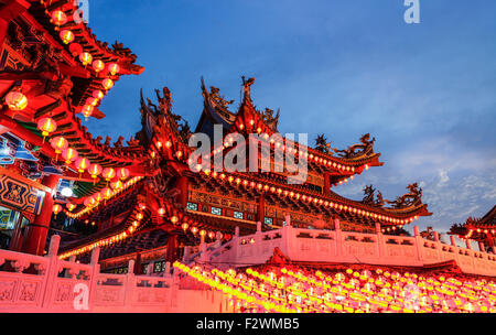 Le lanterne di Thean Hou tempio, Kuala Lumpur. Foto Stock