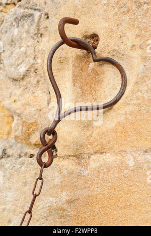 A forma di cuore di collegamento a catena Foto Stock