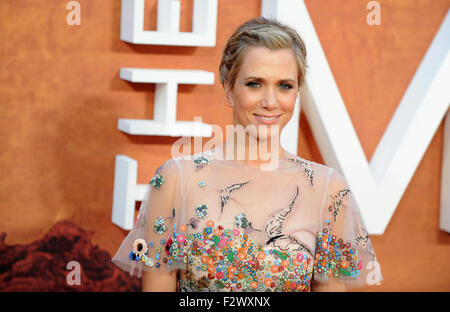 Londra, Regno Unito. 24Sep, 2015. Christen Wiig assiste la premiere europeo di ' Il marziano' di Odeon Leciester Square. Credito: Ferdaus Shamim/ZUMA filo/Alamy Live News Foto Stock