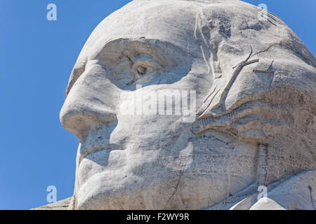 Una vista di George Washington sul Monte Rushmore National Memorial, South Dakota. Foto Stock