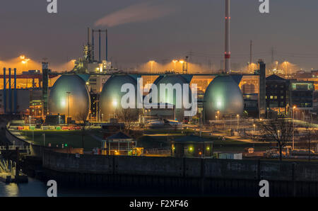 Impianto per il trattamento delle acque reflue, il porto di Amburgo, Germania Foto Stock