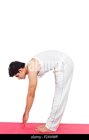 1 indian uomo adulto Yoga Stretching Foto Stock