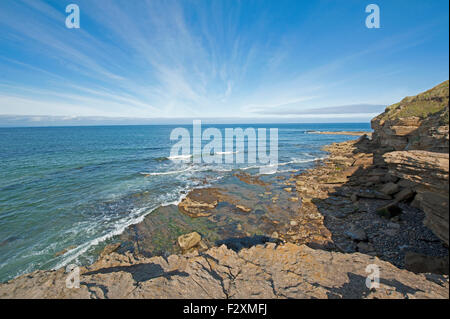 Moray Firth Costa Nord Est a Hopeman, Morayshire, Grampian Regione, Scozia. SCO 10,078 Foto Stock