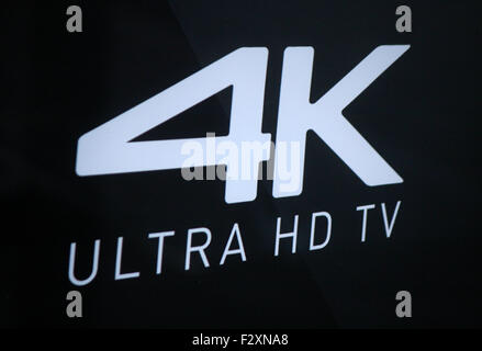 Markenname: '4k Ultra HD TV', Berlino. Foto Stock