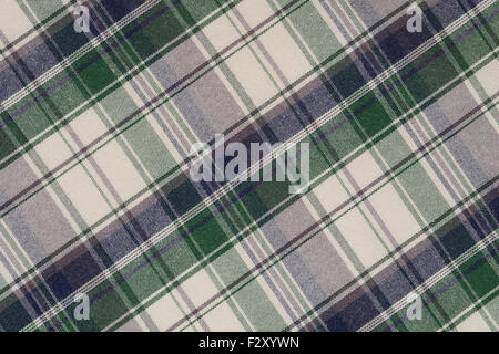 Il verde e il blu sullo sfondo di un plaid tessuto. Foto Stock