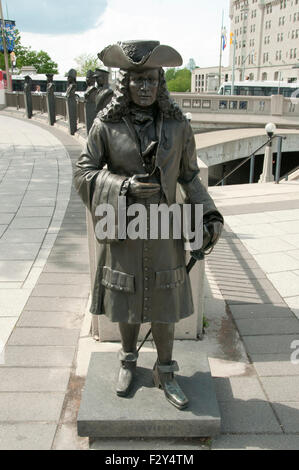 Statua di Pierre Le Moyne d'Iberville (morto nel 1706) - Ottawa - Canada Foto Stock